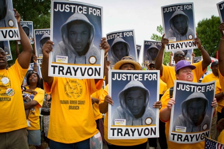 Protesters march though the town of Sanford, Florida, seeking justice for the killing of Trayvon Martin, March 2012.