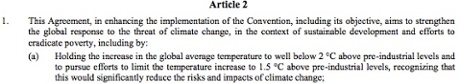 The 1.5C passage from the Paris agreement.