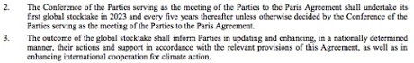Paris agreement stocktake clause.
