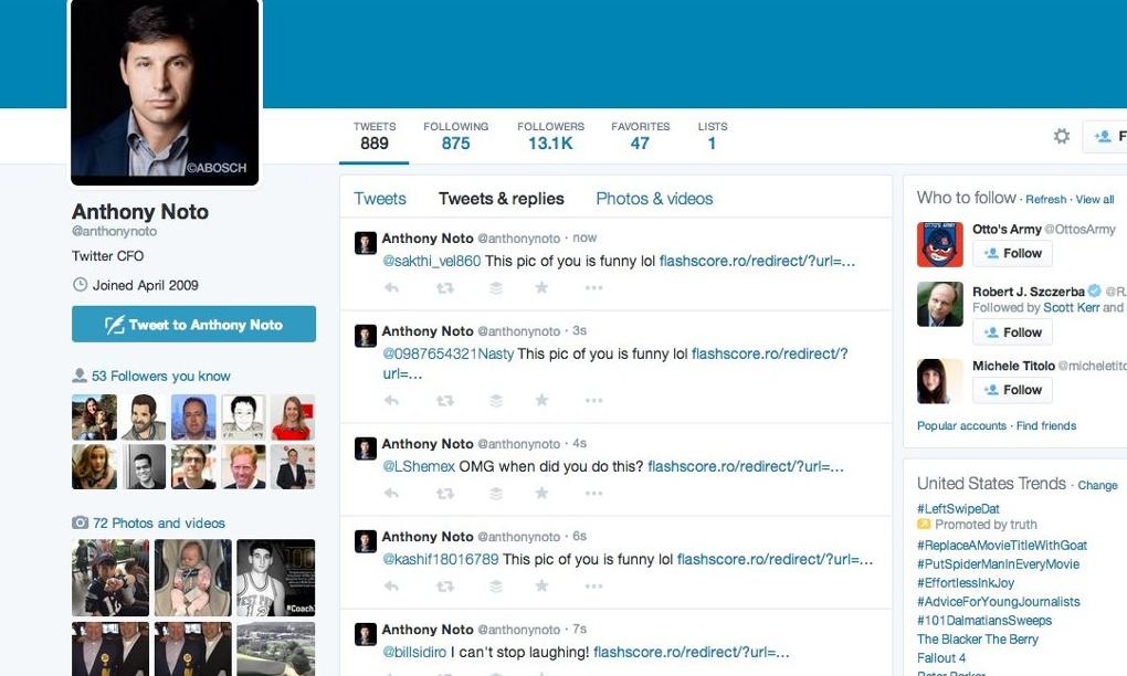 Somebody give Twitter's chief financial officer a Twitter lesson