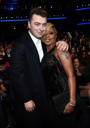 Smith with Mary J Blige at the 2014 American music awards in LA.