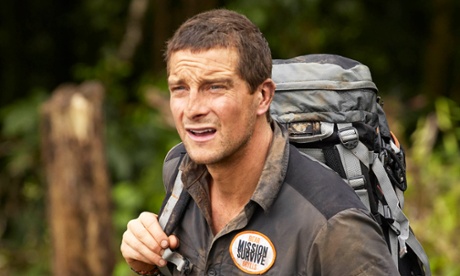 Survival of the fittest: Bear Grylls takes to the woods.