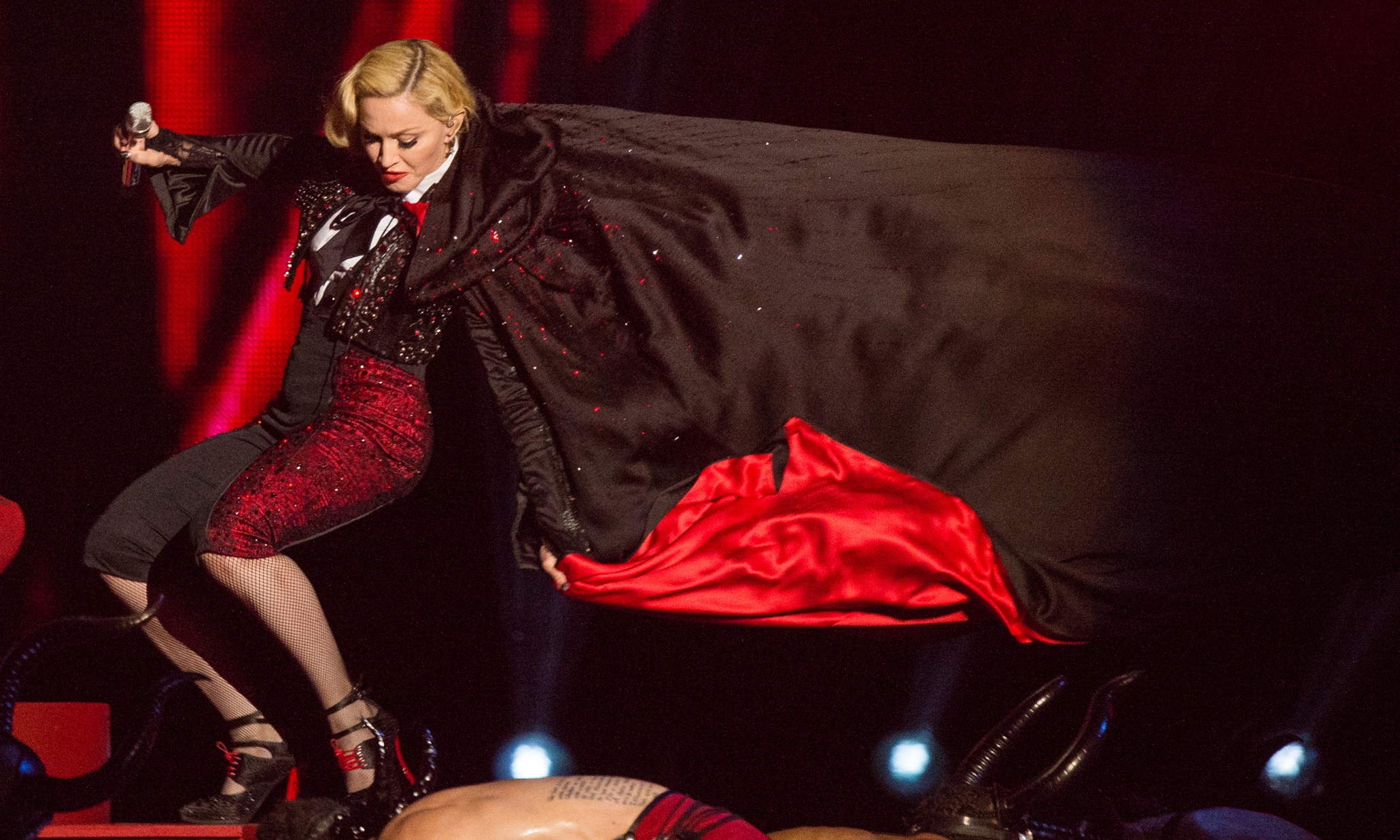 Madonna suffered whiplash after falling off the Brits stage