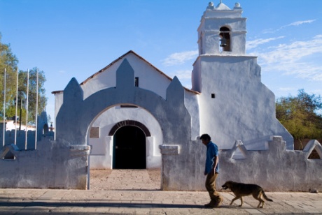 The adobe church of San Pedro de Atacama, Chile