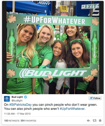 Bud Lite St Patrick's Day tweet