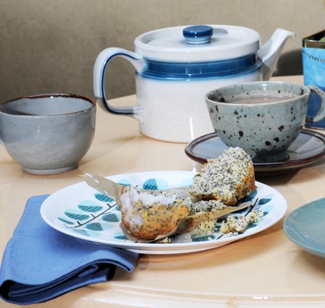 Lemon, basil and poppy seed muffins