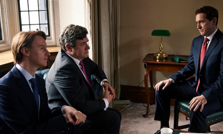 Mark Gatiss as Peter Mandelson, Ian Grieve as Gordon Brown and Bertie Carvel as Nick Clegg in Coalition.