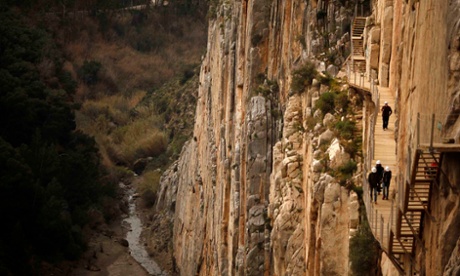 The new pathway clings to the rock face. Caminito del Rey, Malaga