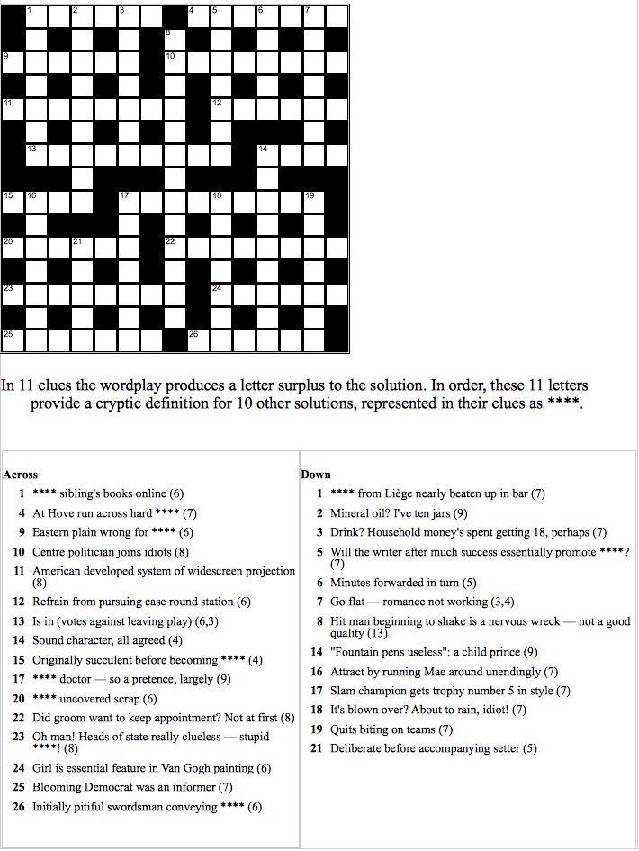 This is a graphic of Printable Cryptic Crosswords inside super easy This is a graphic of Printable Cryptic Crosswords inside super easy