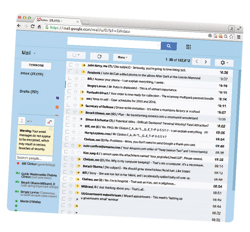 Top secret no more: a satirical look at Hillary Clinton’s email inbox ...