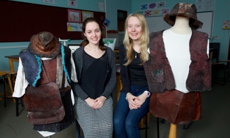 Grace Harrop (left) and Emma Howard, former pupils at Queen Elizabeth II School in Peel, Isle of Man.