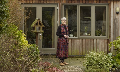 'People are amazed at the underground tank in my garden because you can only see the lid': Averil Stedeford outside her eco house in Oxford.