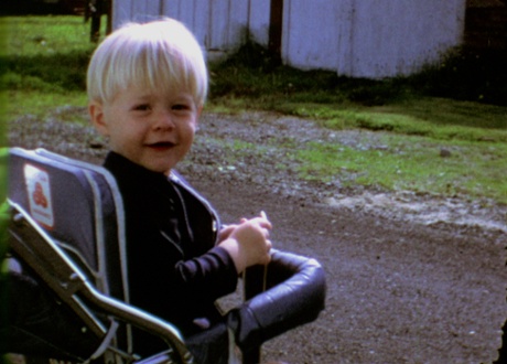 A never-before-seen still of Cobain aged two, taken from family home-movie footage used in Montage of Heck.