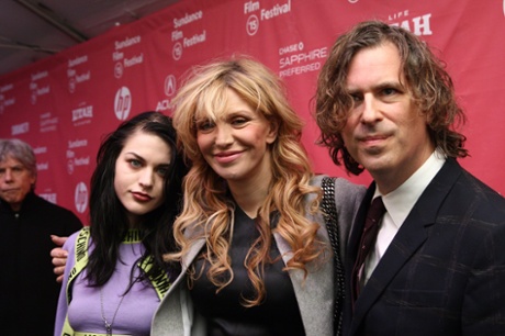 L-r: Frances Bean Cobain, Courtney Love and director Brett Morgen at Sundance.