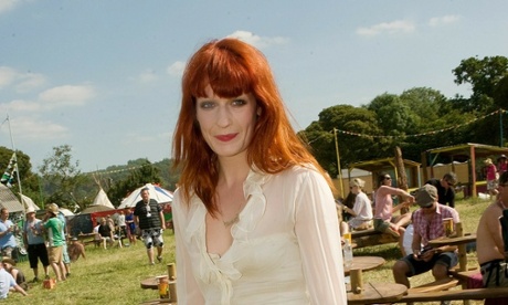 Florence Welch, backstage at Glastonbury in 2010.