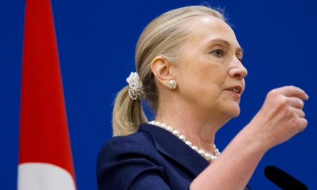 Hillary Clinton in 2012, complete with scrunchie