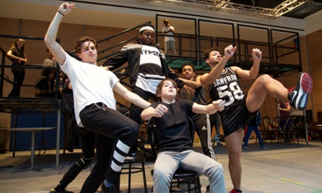 Dale White, James Okulaja, Ainsley Hall Ricketts, Sasha Gray and Jermaine Woods in rehearsals for Bugsy Malone
