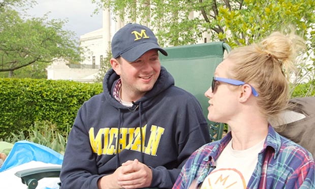 Camping out to support same-sex marriage: 'There were some tears … It was truly inspiring' – video