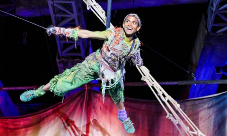 Hiran Abeysekera in the title role in Peter Pan. Photograph: Tristram Kenton for the Guardian