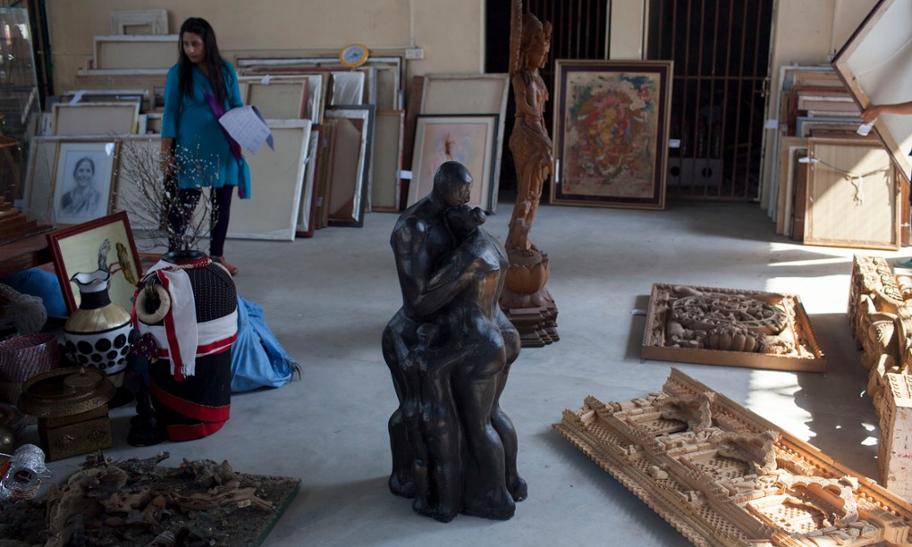 Nepal's national art collection at risk in building damaged by earthquake