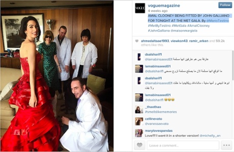 John Galliano helps Amal Clooney get ready for the Met Ball.