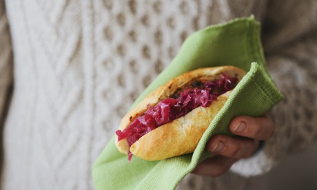 Pickled cabbage – great in a bun – with a sausage or pork or on its own.