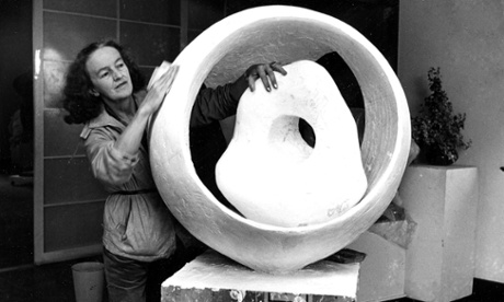 British sculptor in her studio at St. Ives, England, on September 17, 1963.