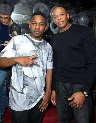 Kendrick with his mentor and fellow Compton rapper, Dr Dre.