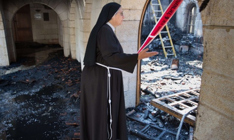 Catholic church in Israel badly damaged by possible arson attack