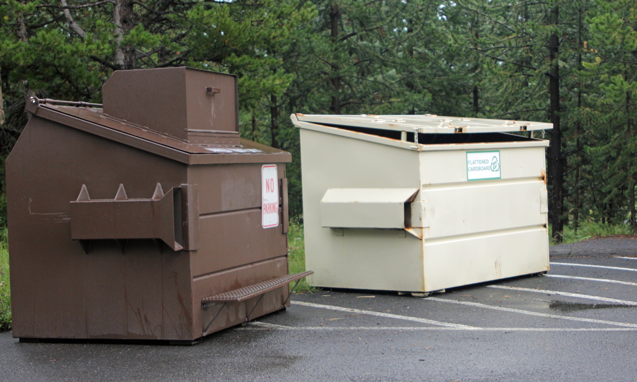 Art installation for outdoor sculpture event dismantled and thrown in trash