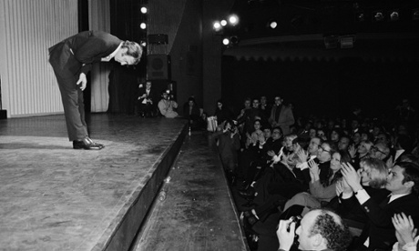 Aznavour makes his premiere at the Olympia music hall in Paris in 1971.