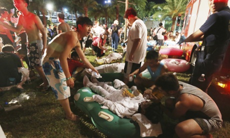 Fire injures more than 200 people attending party at Taiwan water park