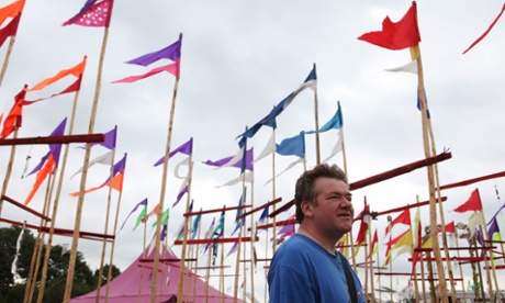 Guardian art critic Jonathan Jones at Glastonbury.