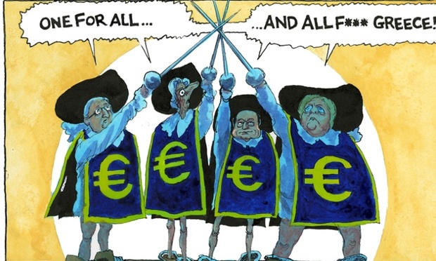 Steve Bell on the Greece and EU standoff – cartoon