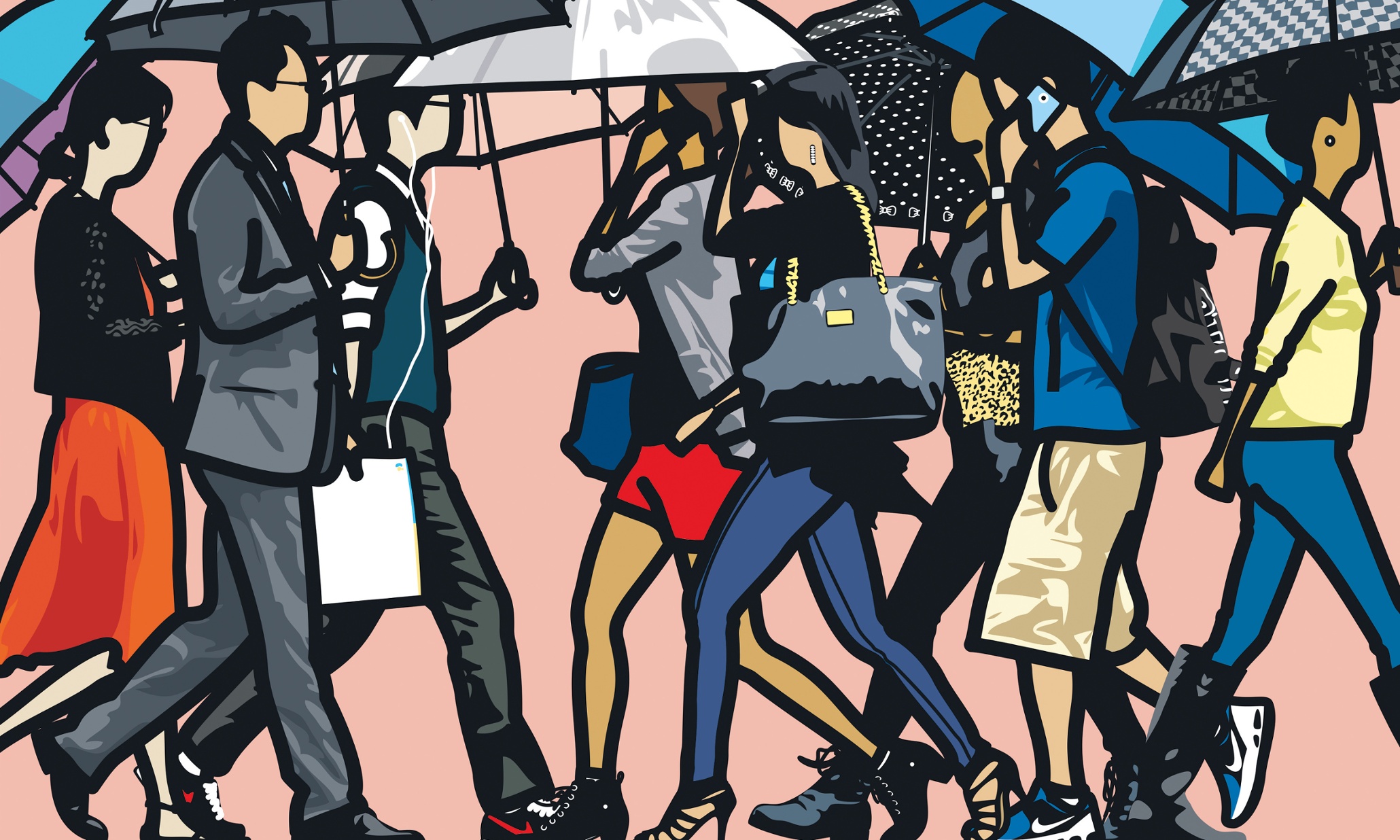 Julian Opie's portraits in motion: this is what genius looks like – review