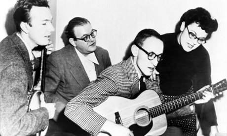 Ronnie Gilbert, right, with her fellow band members, from left: Pete Seeger, Lee Hays and Fred Hellerman.