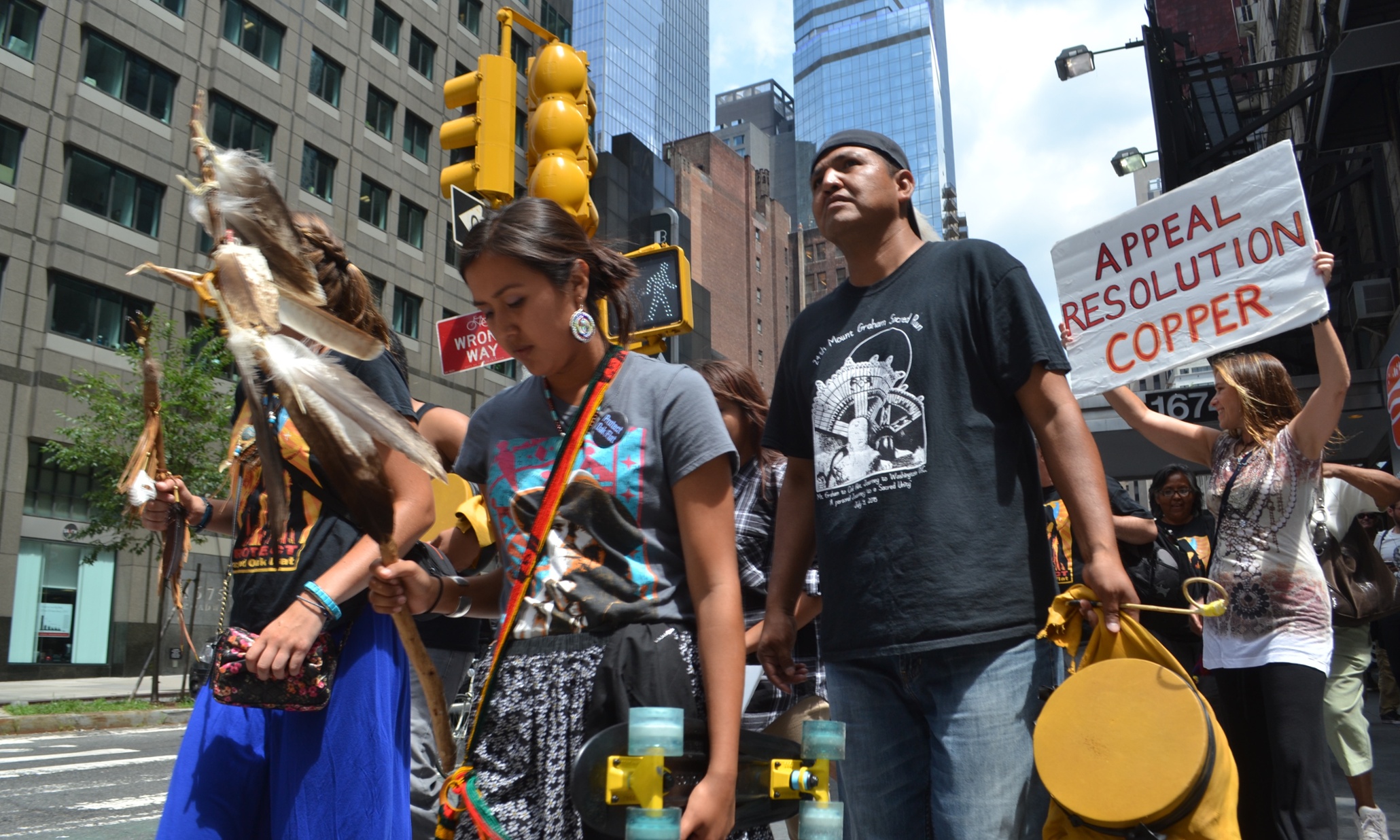 Apache tribe brings battle for Oak Flat to New York's Times Square