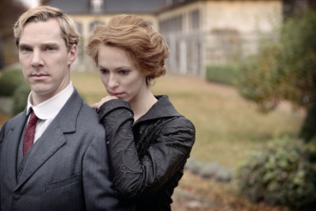 Benedict Cumberbatch with Rebecca Hall in the first world war television drama Parade's End.