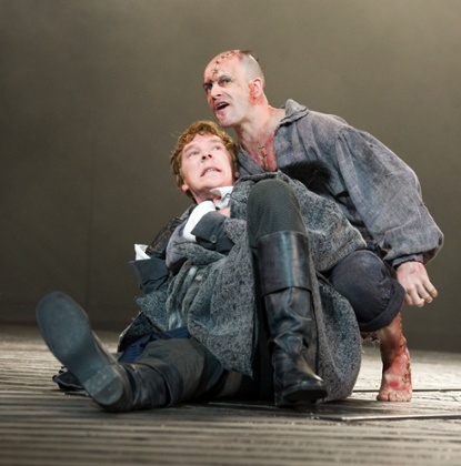 Benedict Cumberbatch and Jonny Lee Miller in Frankenstein at the National Theatre.