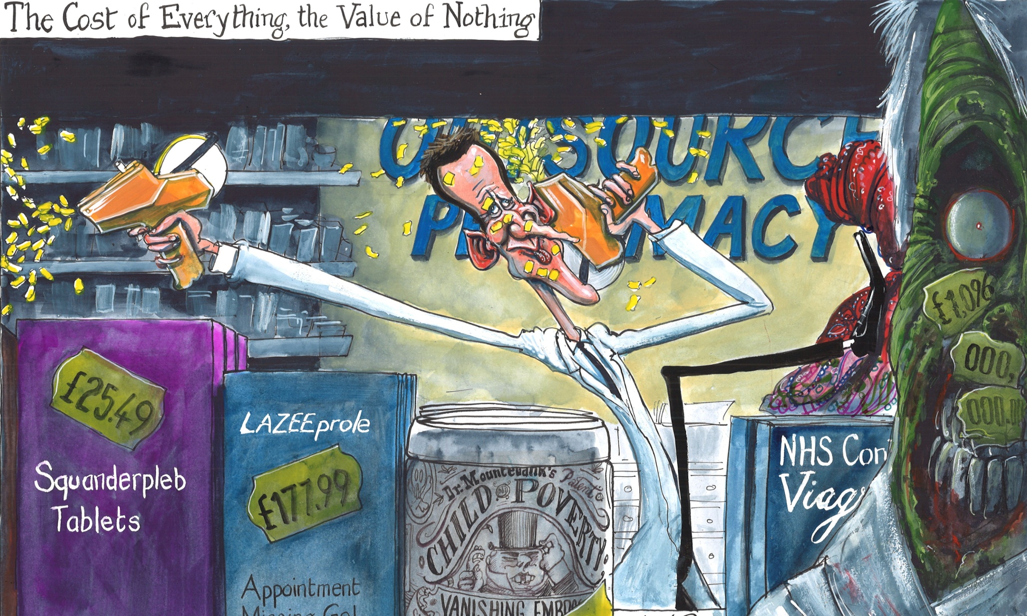 Martin Rowson on Jeremy Hunt's price-label plan – cartoon