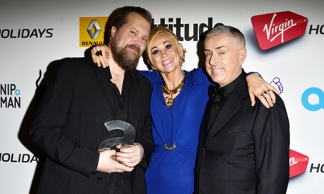 Good company: with Amanda Wills and Holly Johnson at the Attitude Magazine Awards in London.