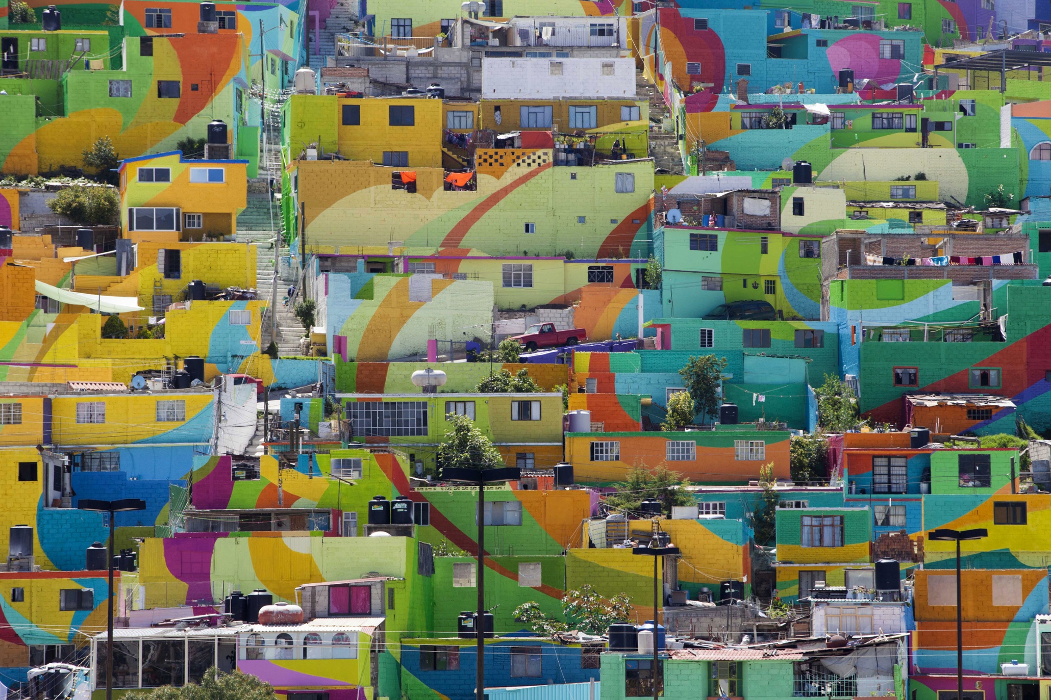 Mexico's largest mural brightens up town – in pictures