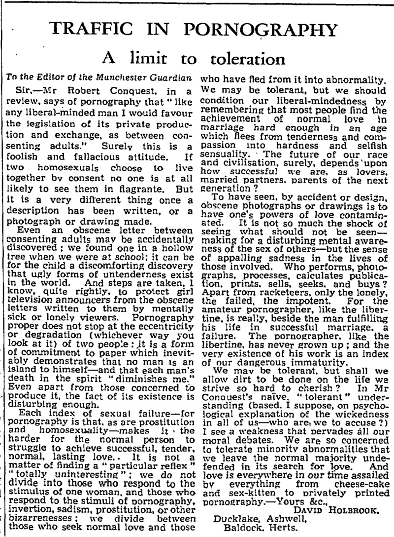 Archive: Is pornography 'an index of dangerous immaturity'? | Pornography |  The Guardian