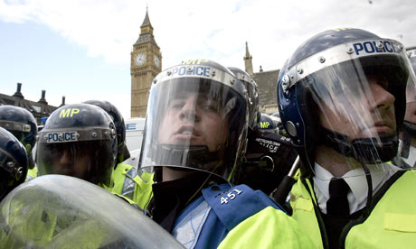 Police outside Parliament