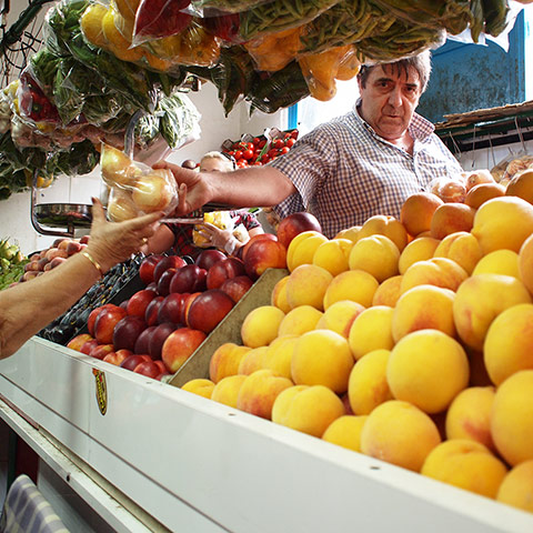 Andalucia: A fruit seller at the market