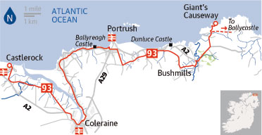 Castlerock Northern Ireland Map Cycle Route: Castlerock To Giant's Causeway | Travel | The Guardian
