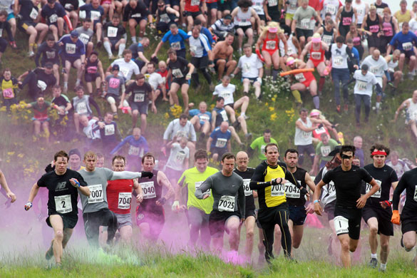 Tough Guy Competition: Competitors set off on the Tough Guy course