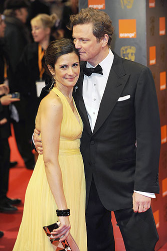 The Baftas red carpet: Colin Firth and Livia Giuggioli