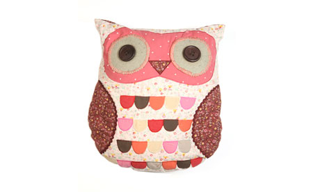 pink owl cushion