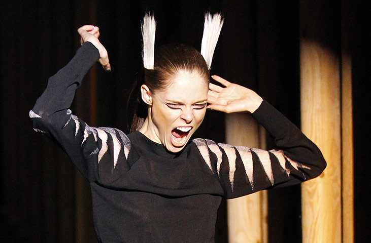 Paris FW - Tuesday shows: Coco Rocha models for the Thierry Mugler Autumn/Winter 2011 show